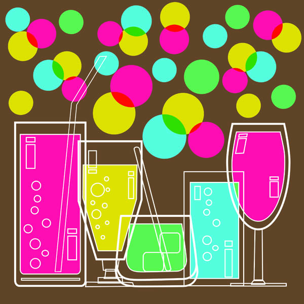 free vector Line draft goblet and drink vector
